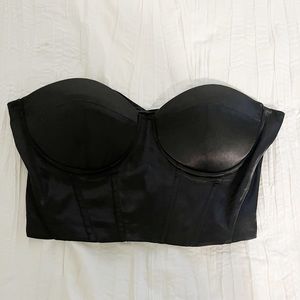Silk Black Corset Tube Top